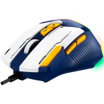 Миша GamePro GM300BL, Blue/White, USB, оптична (сенсор Instant A725F), 7200 dpi, 8 кнопок, RGB підсвічування, кабель 1.5 м, перемикачі Huano - Зображення 4