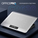 Підставка для ноутбука до 17" OfficePro CP620S, Silver, 2хUSB, вентилятор (6 x 60 мм, 2500 об/хв), алюміній/пластик, регулювання куту нахилу та швидкості вентиляторів, навантаження до 2.8 кг - Зображення 3