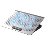 Підставка для ноутбука до 17" OfficePro CP620S, Silver, 2хUSB, вентилятор (6 x 60 мм, 2500 об/хв), алюміній/пластик, регулювання куту нахилу та швидкості вентиляторів, навантаження до 2.8 кг - Зображення 2