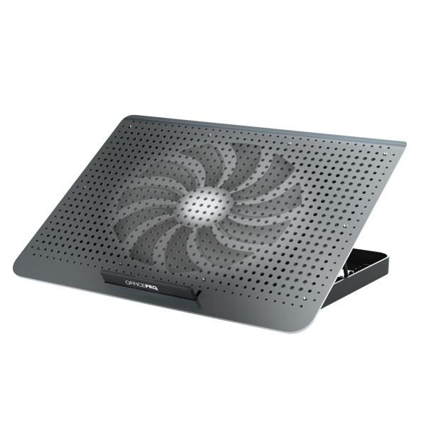 Підставка для ноутбука до 17" OfficePro CP500B, Black, 2хUSB, вентилятор (1 x 180 мм), алюміній/пластик, регулювання куту нахилу та швидкості вентиляторів, навантаження до 2.8 кг