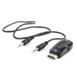 Перехідник HDMI (M) - VGA (F), Cablexpert, Black, 3.5 мм для передачі звуку (A-HDMI-VGA-02)
