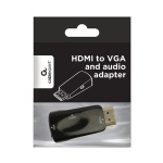 Перехідник HDMI (M) - VGA (F), Cablexpert, Black, 3.5 мм для передачі звуку (A-HDMI-VGA-02) - Зображення 2