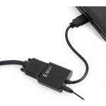 Перехідник HDMI (M) - VGA (F), GTL, Black, 15 см, 3.5 мм для передачі звуку (GTLHMVF015BK) - Зображення 2