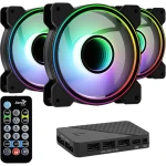 Вентилятор 120 мм, AeroCool Mirage 12 ARGB Pro, Black, 3 шт, 120x120x25 мм, ARGB підсвічування, 1300 об/хв, 17.8 дБ, 6-pin, гідродинамічний підшипник, хаб, пульт ДК - Зображення 8