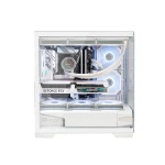 Корпус ALmordor QX25M LCD White, без БЖ, для MicroATX/Mini ITX, 1xUSB-С, 2xUSB-A 3.0, макс. CPU - 160 мм / VGA - 410 мм / PSU - 180 мм, скляні ліва та лицева панелі, LCD-екран 6.2" (ALQX25MWH_LCD) - Зображення 3