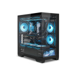 Корпус ALmordor QX25M LCD Black, без БЖ, для MicroATX/Mini ITX, 1xUSB-С, 2xUSB-A 3.0, макс. CPU - 160 мм / VGA - 410 мм / PSU - 180 мм, скляні ліва та лицева панелі, LCD-екран 6.2" (ALQX25MBK_LCD) - Зображення 2