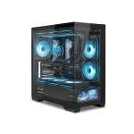 Корпус ALmordor QX25M LCD Black, без БЖ, для MicroATX/Mini ITX, 1xUSB-С, 2xUSB-A 3.0, макс. CPU - 160 мм / VGA - 410 мм / PSU - 180 мм, скляні ліва та лицева панелі, LCD-екран 6.2" (ALQX25MBK_LCD) - Зображення 2