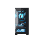 Корпус ALmordor QX25M LCD Black, без БЖ, для MicroATX/Mini ITX, 1xUSB-С, 2xUSB-A 3.0, макс. CPU - 160 мм / VGA - 410 мм / PSU - 180 мм, скляні ліва та лицева панелі, LCD-екран 6.2" (ALQX25MBK_LCD) - Зображення 3