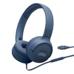 Навушники JBL Tune 520C, Blue, USB-C, мікрофон, однокнопковий пульт керування, технологія "Pure Bass", складний дизайн, підтримка Siri та Google Now (JBLT520CBLU)