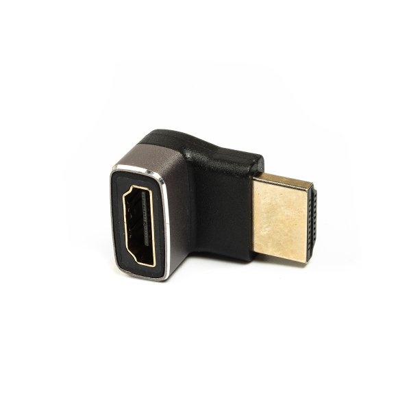 Перехідник HDMI (M) - HDMI (F), Cablexpert, Black, 8K / 60 Гц, кутовий роз'єм (AP-HDMI8K270-FML)