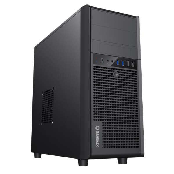Корпус GameMax MT821, Black, без БЖ, Midi Tower, ATX / Micro ATX / Mini ITX, 1xType-C / 2хUSB 3.0 / 2хUSB 2.0, макс. CPU - 158 мм / VGA - 360 мм, 1x120 мм (MT821-NP-2U3C)