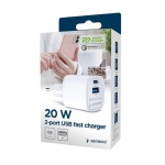 Мережевий зарядний пристрій Gembird TA-UC-PDQC20-01-W, White, 20 Вт, 1xType-C (PD 3.0) / 1xUSB (QC 3.0) - Зображення 4