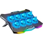 Підставка для ноутбука до 17.3" GamePro CP680, Black, 8 x 70 мм (2500 об/хв), сенсорне RGB підсвічування, 7 рівнів висоти, 2xUSB, металева сітка, 400 x 300 x 26 мм, 1.23 кг - Зображення 4