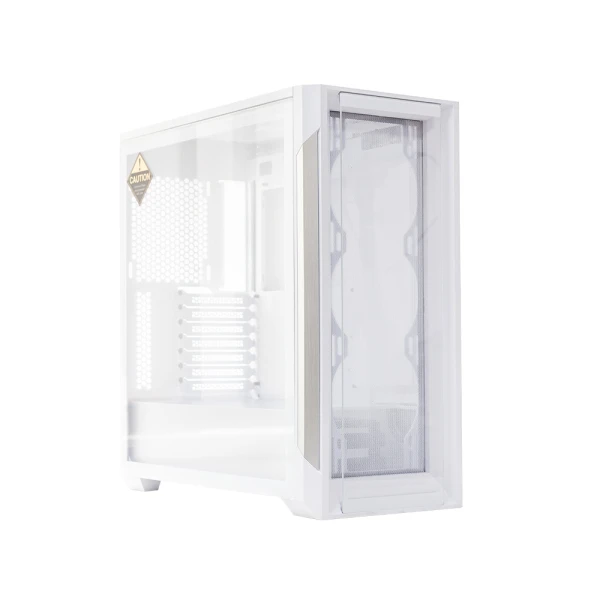 Корпус ALmordor L1400 Shield White, без БЖ, Mid Tower, для EATX / ATX / Micro ATX / Mini ITX, 2xUSB 3.0, 1xType-C, макс. CPU - 180 мм / VGA - 410 мм / PSU - 180 мм, бічна панель із загартованого скла (ALL1400MW)