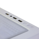 Корпус ALmordor L1400 Shield White, без БЖ, Mid Tower, для EATX / ATX / Micro ATX / Mini ITX, 2xUSB 3.0, 1xType-C, макс. CPU - 180 мм / VGA - 410 мм / PSU - 180 мм, бічна панель із загартованого скла (ALL1400MW) - Зображення 5