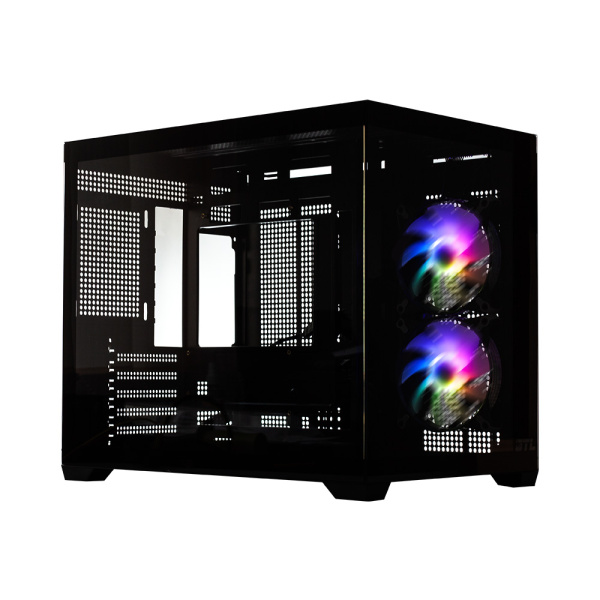 Корпус GTL Gaming "Abyss", Black, без БЖ, Mid Tower, Micro ATX / Mini ITX, 1xUSB 3.0 / 1xUSB 2.0, макс. CPU - 165 мм / VGA - 400 мм, 2x120 мм ARGB, бічна та передня панель із загартованого скла (GTLN285M)