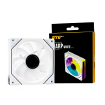 Вентилятор 120 мм, GTL Warp, White, 120x120x25 мм, ARGB підсвічування, 800-1800 об/хв, 18.5-38.8 дБ, 4-pin (PWM, 50 см) / 3-pin (RGB, 50 см) (GTL-120WL1W ARGB) - Зображення 4