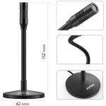 Мікрофон Fifine K050, Black, USB, на підставці, регульований кут, 2 м, -47 дБ - Зображення 4