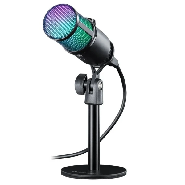 Мікрофон Defender Glow GMC 400, Black, USB, конденсаторний, RGB підсвічування, підставка, 1.3 м (64640)