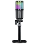 Мікрофон Defender Glow GMC 400, Black, USB, конденсаторний, RGB підсвічування, підставка, 1.3 м (64640) - Зображення 2