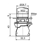 TTB5-AK125M5  Кнопка жовта поворотна 2-поз. з підсвічуванням - Зображення 7