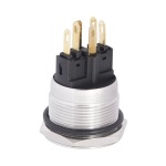 TYJ 22-271 Кнопка металева пласка з підсвічуванням, 1NO+1NC, зелена  220V. - Зображення 2