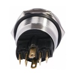 TYJ 22-271 Кнопка металева пласка з підсвічуванням, 1NO+1NC, зелена  220V. - Зображення 3
