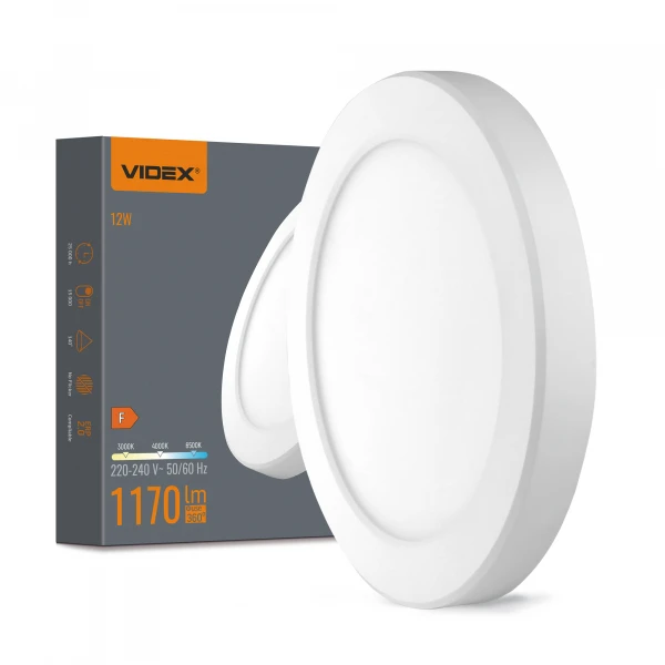 LED світильник круглий VIDEX DL6R 12W 3000K-4000K-6500K White