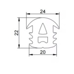 Ущільнювач для сонячних панелей (24*22*20 мм), EPDM - Зображення 2