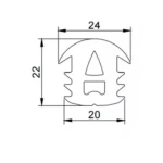 Ущільнювач для сонячних панелей (24*22*20 мм), EPDM - Зображення 2