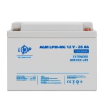 Акумулятор мультигелевый AGM LPM-MG 12V - 26 Ah под болт М5 - Зображення 2