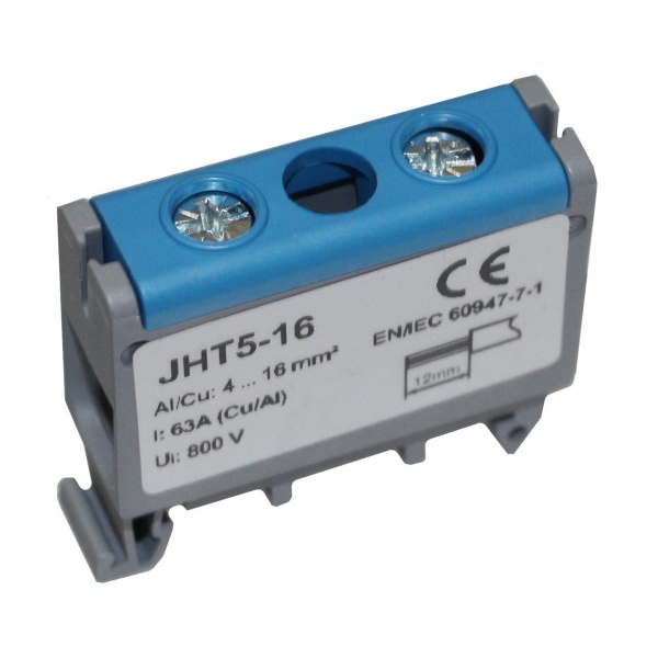 Клема силова СКНГ-JHT5-16 4-16мм2 63А "N" синій TNSy