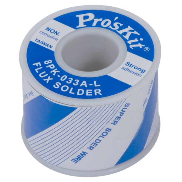 Припій Pro'sKit 8PK-033JS, Sn 63%, Pb 37%, з каніфоллю, котушка, 0,6 мм, 250 г