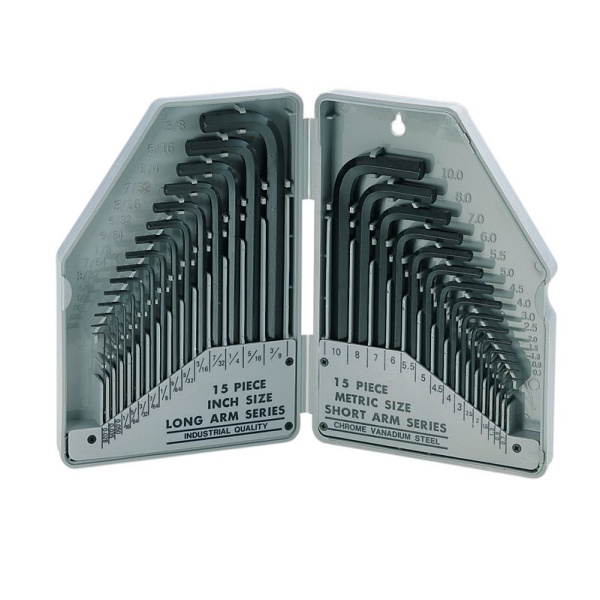 Набір шестигранних ключів Pro'sKit 8PK-027, метричні, дюймові, H 0,7 мм, H 0,9 мм, H 1,3 мм, H 1,5 мм, H 2,0 мм, H 2,5 мм, H 3,0 мм, H 4,0 мм, ...