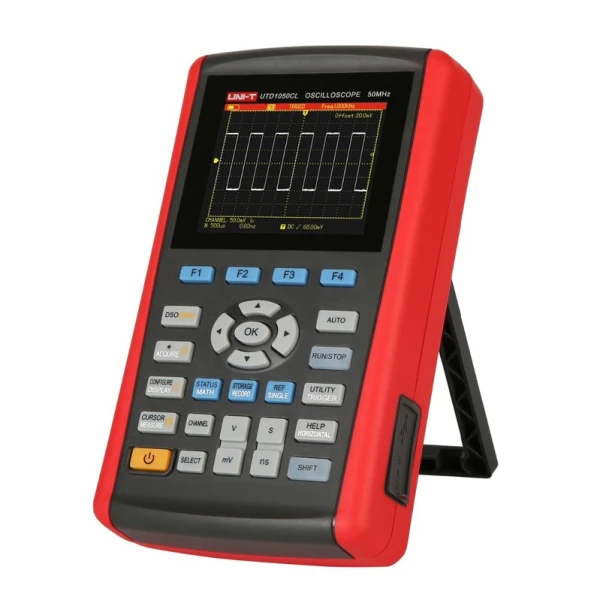 Цифровий осцилограф UNI-T UTDM 11050CL (UTD1050CL), портативний, мультиметр, одноканальний, 50 МГц, 200 МВиб/с, 3,5" TFT дисплей, 12 кБ