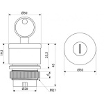 XB2-ES74 Аварійна кнопка з ключем (голова) d30mm - Зображення 6
