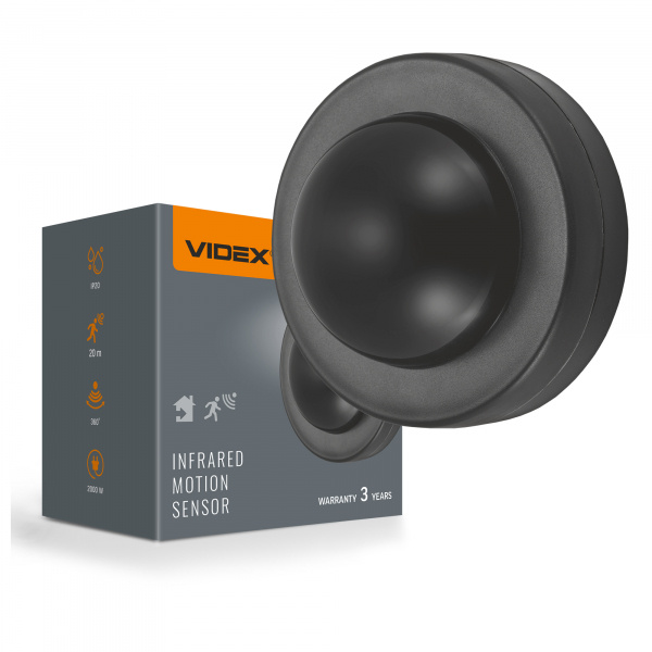 Датчик руху та освітленості VIDEX VL-SPC46B 220V 2000W інфрачервоний чорний