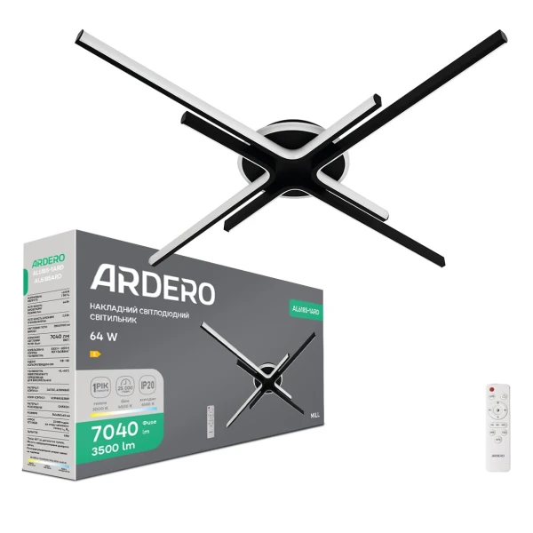 Світлодіодний накладний світильник Ardero AL6185-1ARD MILL 64Вт чорний