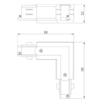 З'єднувач кутовий Ardero LD1301-LR для шинопроводу трифазного чорний - Зображення 2