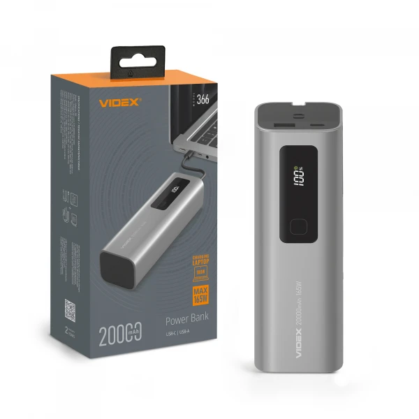 8284dbba-6174-11f0-84f4-78e7d1920002.800x600.jpeg Повербанк 20000mAh VIDEX VPB-366 165W PD100W +Display - Зображення 1
