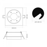 Світильник VIDEX під лампу GX53 врізний Квадратний Чорний (VL-SPF33S-B) - Зображення 3