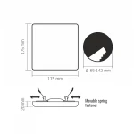 LED світильник безрамковий квадратний VIDEX VLE-DLFS-244 24W 4000K 220V - Зображення 5