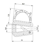 Гумовий ущільнювач RZ А1.003, EPDM, коекструзійний - Зображення 2