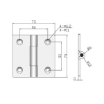 Петля меблева нержавіюча сталь RZ H7575.SS.0.1, 75х75 мм - Зображення 2