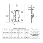 Петля з регульованим тертям RZ HD75.SS.0.1, 36х32 мм, нерж - Зображення 3