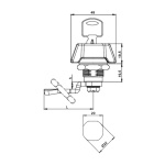 Замок з ручкою-кнобом RZ L181K.A.10-00945, Zn сплав, вст. один ключ, h=9 мм,  L=45 мм, 2 ключі, IP65 - Зображення 2