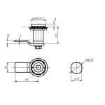 Замок під ключ квадрат RZ L25-7.8.A.SS-10045, нерж, H=25 мм, h=0 мм, L=45 мм, без зовніш. стопа, антивібраційний - Зображення 3