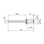 Заклепка витяжна RZ RС-4*10, Al/St, потайна - Зображення 3