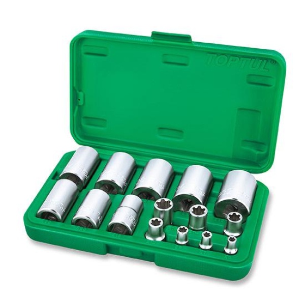 Набір головок Torx Plus EP 1/4", 3/8", 1/2" EP6-EP32 15 од. TOPTUL GAAI1501