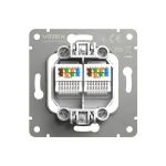 Розетка CAT6e подвійна комп'ютерна сірий графіт VIDEX NOTA (VF-NT-SK2PC6-GR) - Зображення 4